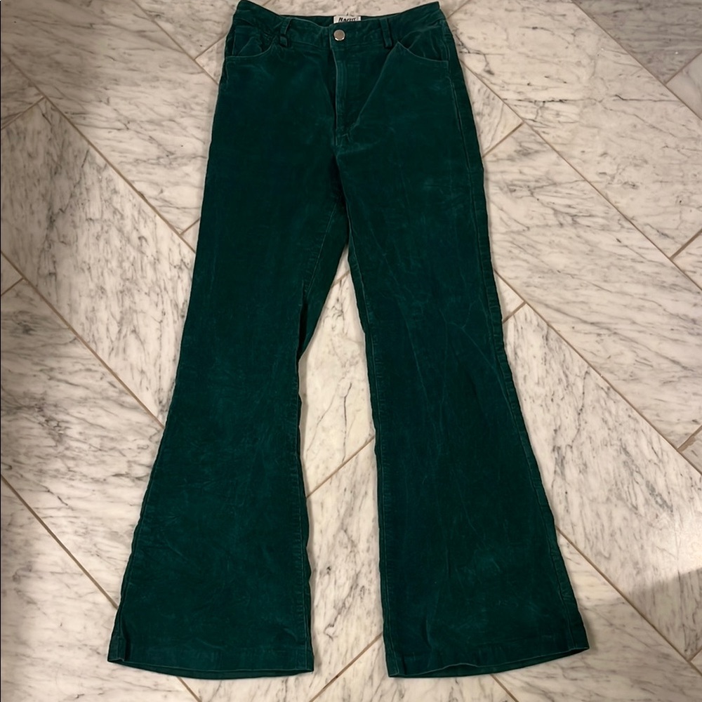 Princess Polly Green Flare Wide Leg Jeans